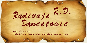 Radivoje Dančetović vizit kartica